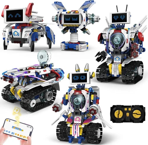 HPROMOT STEM Robot Building Kit for Kids Ages 6-16 \| 603 PCS 5-In-1 \| 4 Control