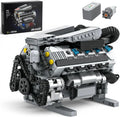 V8 Engine Model Kit That Runs, MOC Collectible Mini V8 Engine Building Set with