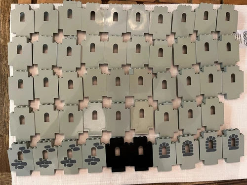 Vintage LEGO Castle Wall Panels Lot of 49 Gray, 8 Stone Pattern