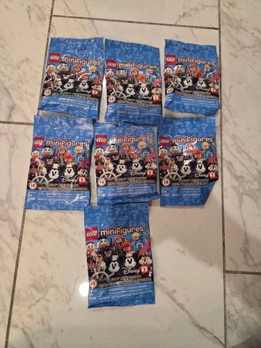 LEGO -New -Disney Series 2 Minifigure # 71024- seven (7) random unopened packs
