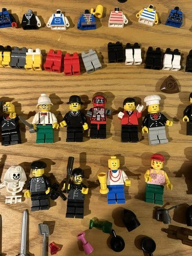 LEGO Vintage Rare Minifigure Lot, Pharoah, Castle, Pirates, Mobster, Police Bike