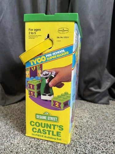 1991 Tyco Pre-School Super Blocks Duplo Sesame Street Count's Castle Play Set