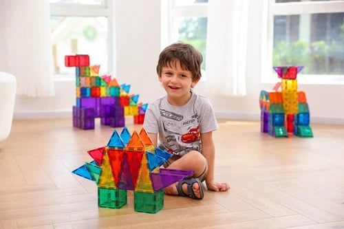 MEGAGONTILES 66PCS Magnetic Tiles Set Building Blocks Kids Ages 3-8
