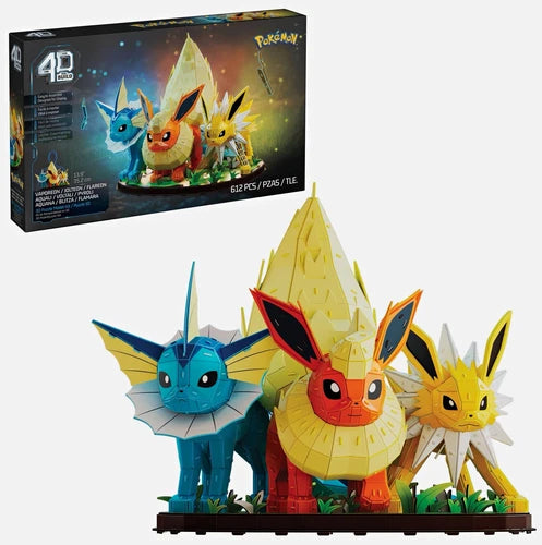 4D Build Pokémon Vaporeon Jolteon Flareon 612pc Plastic Model Kit Easy Assemble