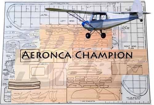 Aeronca Champion 37.5" Wingspan RC Airplane Kit Laser Cut Balsa & Ply Short Kit