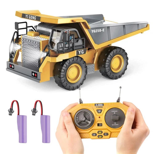 RC Dump Truck – Construction Vehicle with Metal Bed