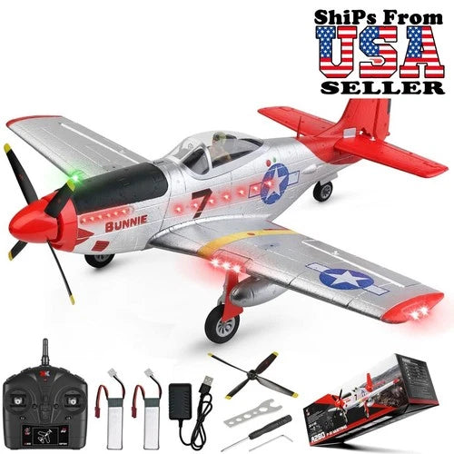 WLtoys XK A280 P51 Mustang RC Airplane Brushless 4CH 2 Batteries RTF