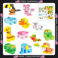 Animal Building Blocks Set, 122 Pieces, Creative STEM Toy for Kids