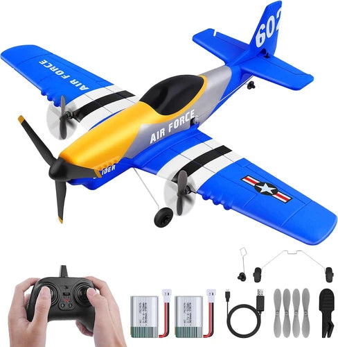 P-51D 3-Channel RC Plane with 2 Batteries, Blue