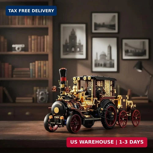 chanbrick Retro Mechanical Steam Car Building Set for Adults