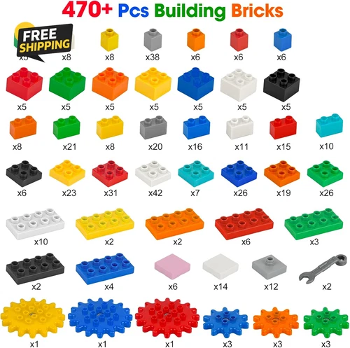 470+PC Building Block Wall Set 8PCS Self Adhesive Baseplates Green DIY