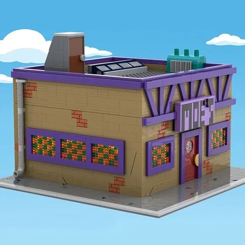 1736Pcs Moe's Tavern Building Blocks Set Simpsoned Modular Idea Street ABS Toys