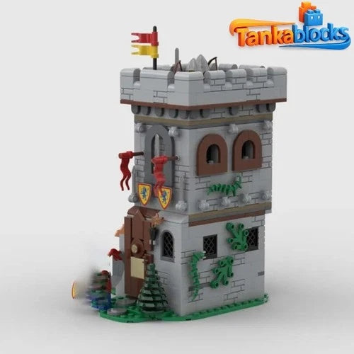 MOCMedieval Lion Knight Outpost Model Building Blocks 718pcs Birthday Toys Gift
