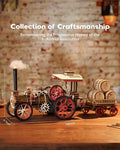 ROKR 3D Puzzle for Adult Kid Steam Engine Tractor Electric Vintage Car Model Kit