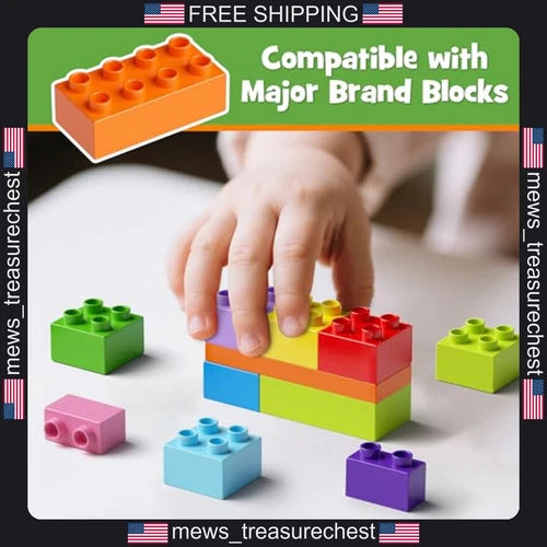 Building Blocks Set for Kids 97 Pieces STEM Learning Toys with Storage