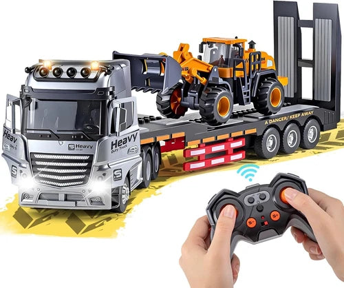9 Channel RC Semi Truck Metal Cab, 2.4Ghz Remote Control Truck and Trailer