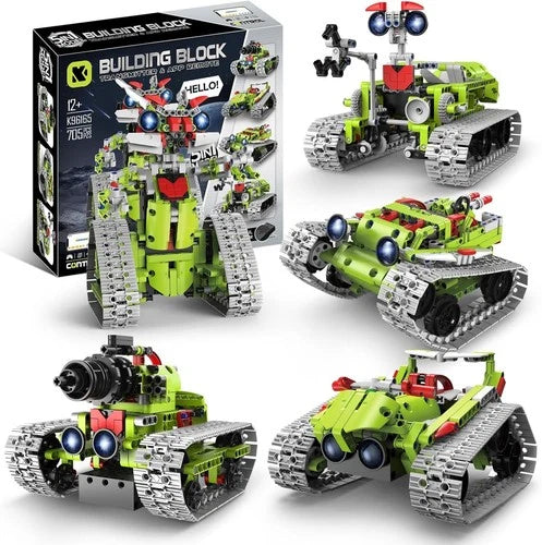 5-in-1 STEM APP Remote Control Robot Building Kit for Kids 8-16, Interstellar