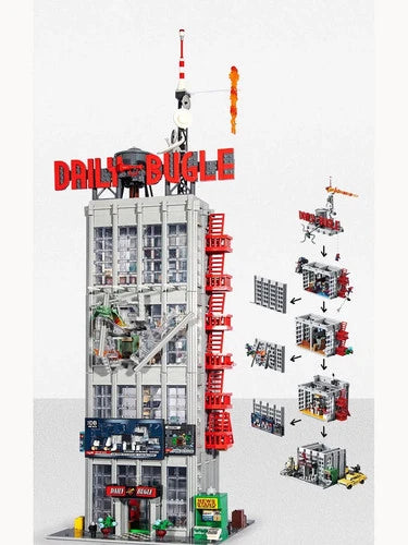 NEW 3772 Marvel Daily Bugle Building Block Set W/ FIGS FREE SHIPING