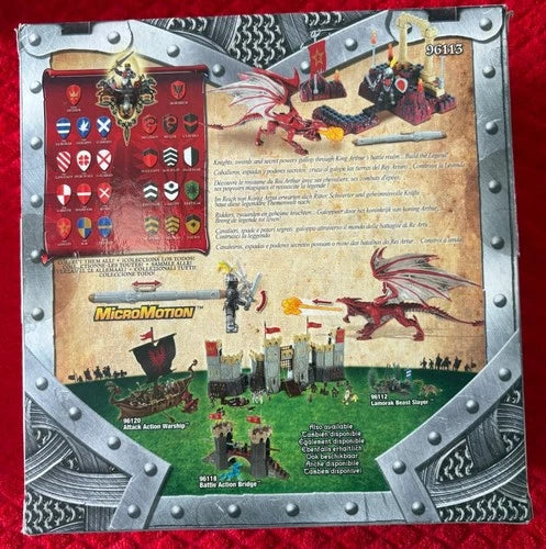 MEGA BLOKS Legends King Arthur MicroMotion Gawain Dragon Duel Set 96113 ~ New!
