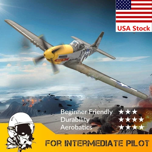 VOLANTEX P51D Mustang 2.4G 4CH RC Plane Aerobatics RTF Brushless Motor 500mm Toy