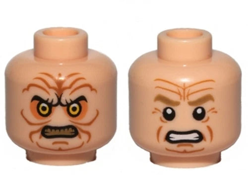 LEGO - Minifig Head Wrinkles, Clenched Teeth, Yellow Eyes - Chancellor Palpatine
