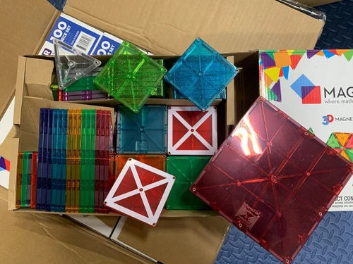 Special Edition-Magna Tiles 100-Piece Clear Colors Magnetic Building Tiles NIBOX