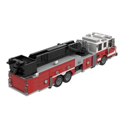 MOC-162727 MOC Fire Truck Mid-Mount Aerial Platform Model 1:35 Scale 886 Parts
