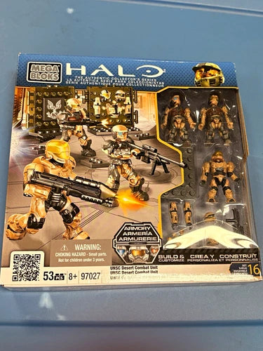 RARE MEGA Bloks Halo UNSC Desert Combat Unit Armory Set 97027 53 pcs Ages 8+
