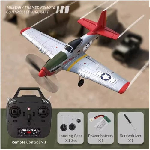 USA P51 Mustang RC Control Airplane 2.4G 4CH 6-Axis Gyro RTF Aerobatic Fighter