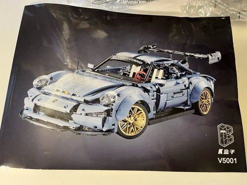 Porsche 911 RSR 1:10 Building Blocks Kit V5001 KBOX DIY Model Over 2100 Pieces