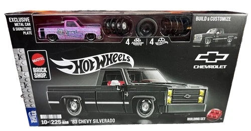 💕PINK TRUCK Mattel Brick Shop Hot Wheels '83 Chevy Silverado 225pcJKG42💕