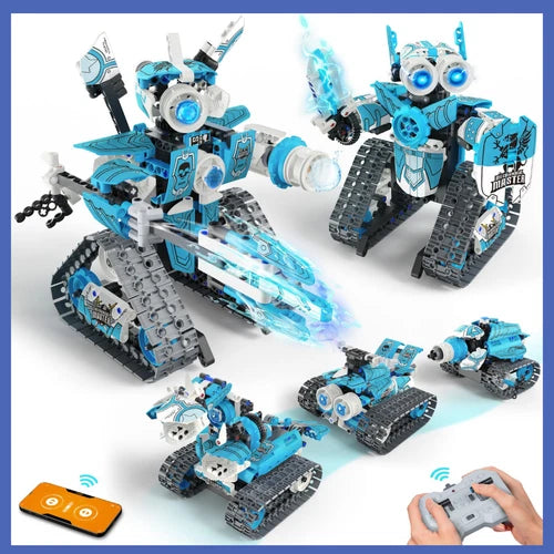 Opmind 5-in-1 STEM RC Robot Building Kit 408PCS APP Remote Control Kids 8+