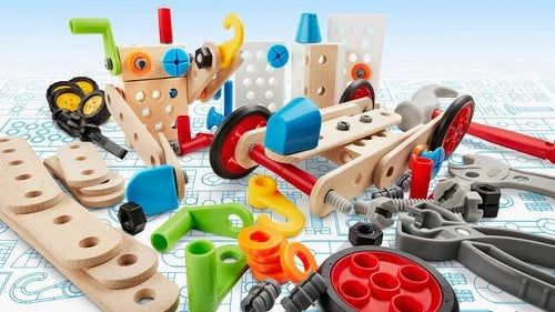 STEM Construction Set 136-Piece Toy for Kids Creative Building Blocks Safe &