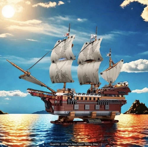 TYCOLE Mayflower Pirate Ship Building Set with LED Lights 2076 Pcs Model T2147