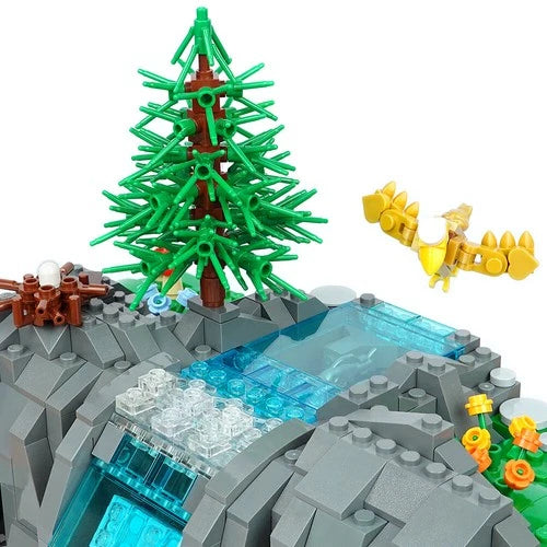 Mountain Waterfall Landscape Model 2424pcs Building Bricks Collection Toy