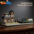 MOC European Train Station Lighting Building Blocks Set 3587 Pcs Toy Gift