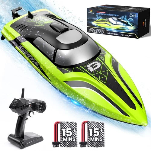 DEERC 14 Inch High Speed RC Boat 20+ MPH Auto Self Righting 2 Batteries