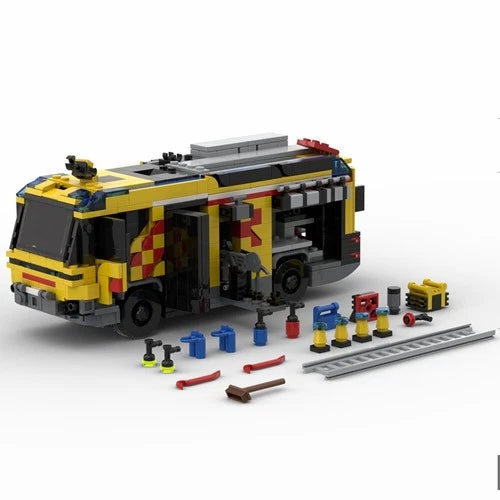 MOC Ultra-modern Hybrid Fire-fighting Vehicle Fire Truck 916pcs DIY Model