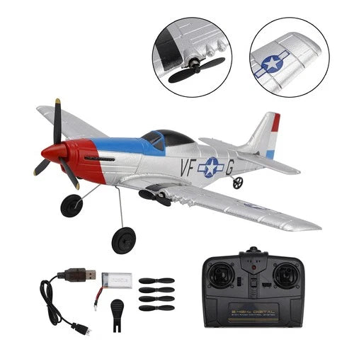 RC P51 2.4GHz 3CH Airplane Fixed Wing Coreless Motor With Gyro System Kid Toy B9