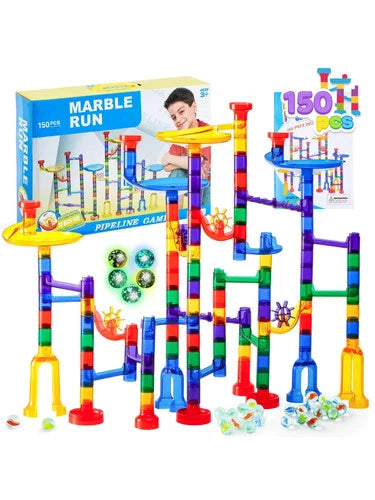 Joyfy 150 Pack Glowing Marble Run Construction Building Blocks Toys 150pcs Set