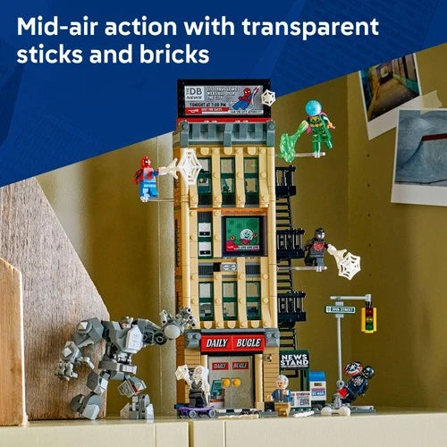 LEGO Marvel Spider-Man vs. Mysterio: The Daily Bugle Building Toy - Pretend P...