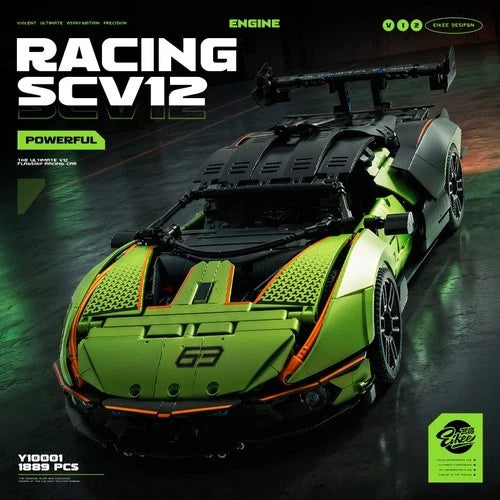 Technic 1:10 ESSENZA SCV12 Supercar Building Set MOC Large Rear Wing 1889 Pieces