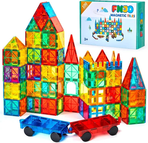 Magnetic Tiles, 100PCS STEM Building Blocks Toy Set for Kids