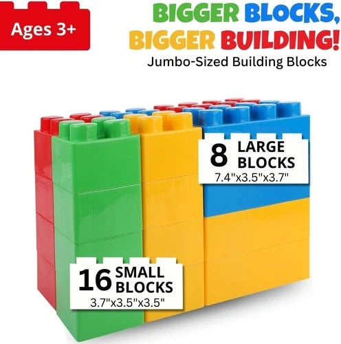 NEW 24PCS Giant Building Blocks Starter Set Large Stacking Bricks for Kids