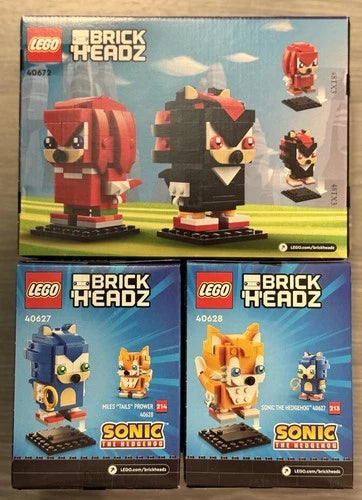 Lego Brickheadz Sonic Lot Tails, Shadow, Knuckles Sets 40627, 40628 & 40672 New