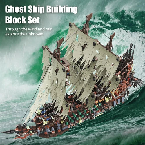 2159PCS Flying Dutchman Pirate Ship Building Blocks Lighted Brick Model Toy Set