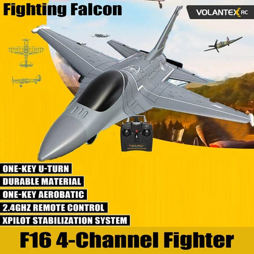 US VOLANTEX F16 Fighter 2.4G 4CH RC Airplane Stunt Glider Aircraft Aerobatic Toy