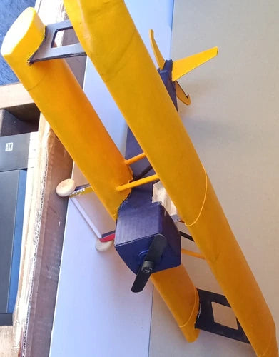 Yellow Blue Electric Trainer RC Airplane Kit Hobby Grade Wood Model