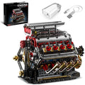 V8 Engine Model Kit 8-Cylinder Building Set Rechargeable Motor 1176 PCS
