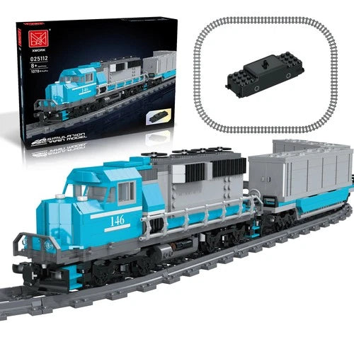 Train Building Block Set, Freight Cargo Internal Combustion Locomotive Model Bui